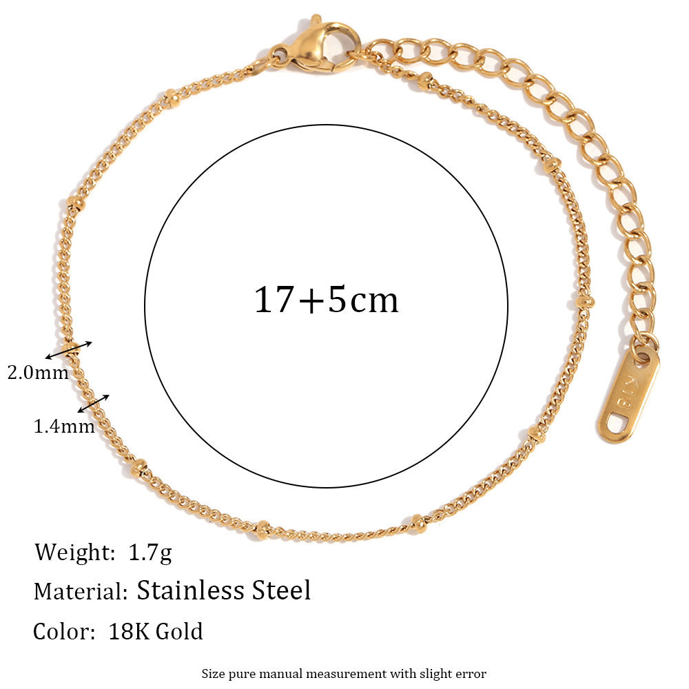 Geometric Figaro Chain 18k Gold Plated Stainless Steel Bracelet for Women