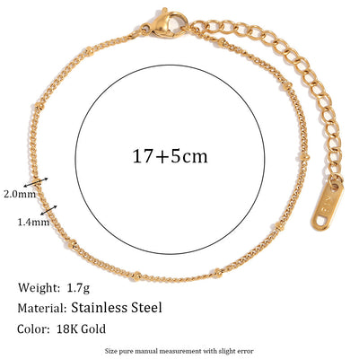 Geometric Figaro Chain 18k Gold Plated Stainless Steel Bracelet for Women