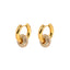 1 Pair Simple Style Round Inlay Stainless Steel Zircon Earrings