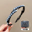 Women's Shiny Flower Acrylic Rhinestone Pearl Hair Band with Stretchable Teeth Headband