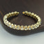 Luxurious Rhinestone Open Bangle Bracelet - Gold-Plated Silver Jewelry Accessory