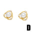 Modern Rabbit Flower Pearl Zircon 18K Gold Plated Stud Earrings