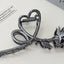 Retro Heart Rose Metal Hair Claw Clip