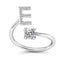 Fashion Adjustable Silver Zircon Letter Ring