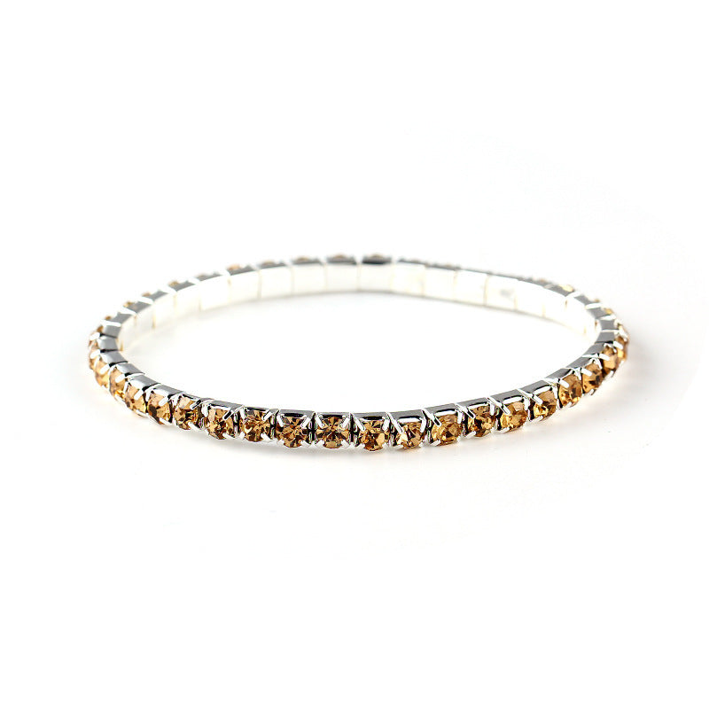 Simple Geometric Rhinestone Crystal Open Cuff Bracelet