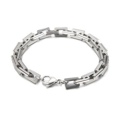 Rock Streetwear Geometric Titanium Steel Bracelets Necklace