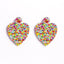 Retro Bohemian Heart Shape Beaded Drop Earrings