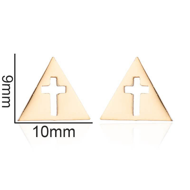 1 Pair Retro Cross Stainless Steel Plating Ear Studs