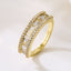 INS Style Geometric 18K Gold Plated Zircon Open Ring - Modern Minimalist Design