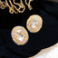 Korean Geometric Diamond Pearl Stud Earrings 925 Silver Needle