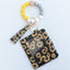 Fashion Leopard Silicone Beaded Keychain Bracelet with Tassel Wallet