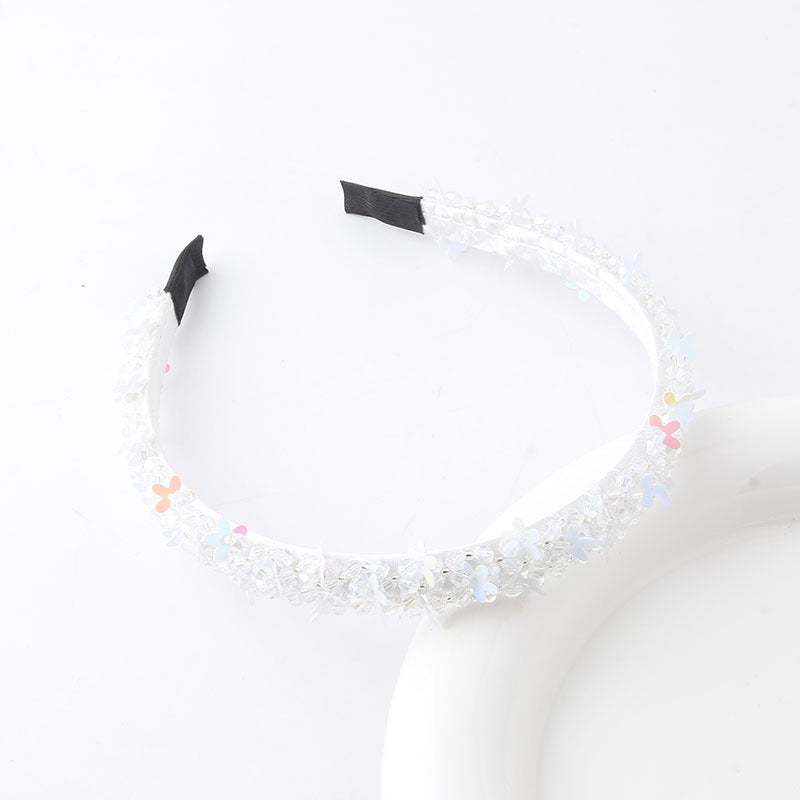 Sweet Crystal Flower Hair Band - Elegant Women's Accessory