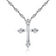 Minimalist Zircon Cross Pendant Necklace for Couples