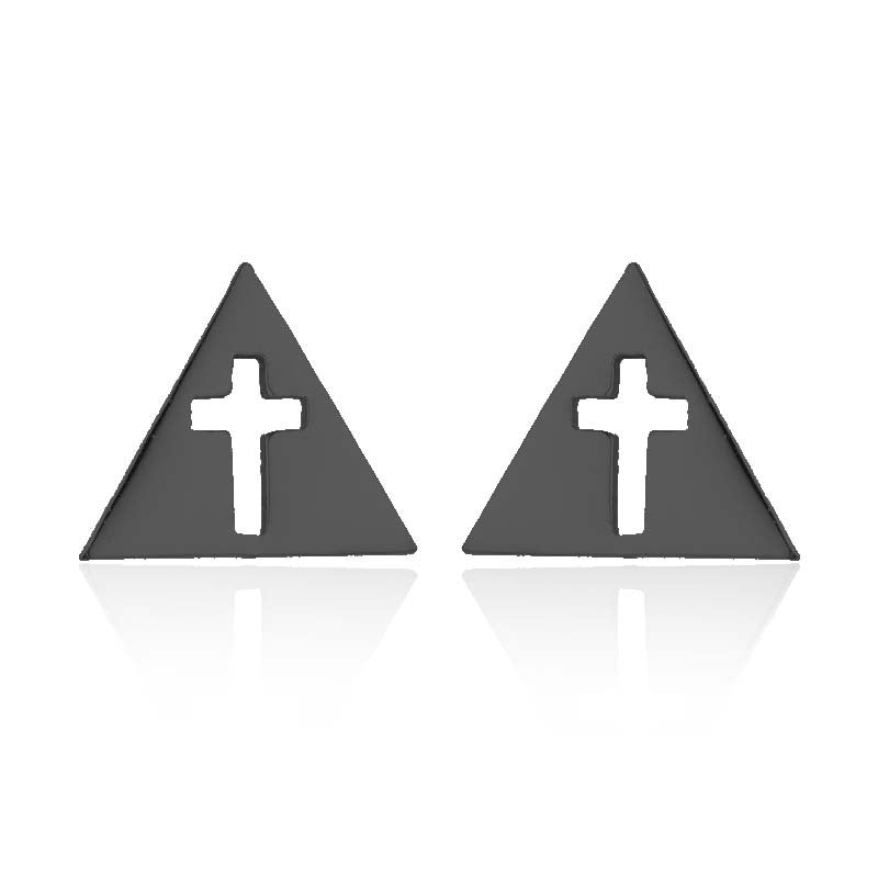 1 Pair Retro Cross Stainless Steel Plating Ear Studs