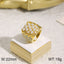 Elegant Retro Geometric Titanium Steel Pearl Rhinestone 18K Gold Plated Rings