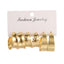 3 Pairs Vintage Style Exaggerated C Shape Round Plating Alloy Gold Plated Silver Plated Hoop Earrings