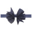 Solid Color Floral Baby Bow Headband with V-Shaped Ribbon - 21 Colors Available