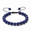 Simple Style Multicolor Agate and Lapis Lazuli Adjustable Beaded Bracelet