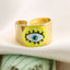 Artistic Geometric Devil's Eye 18K Gold Plated Open Band Ring