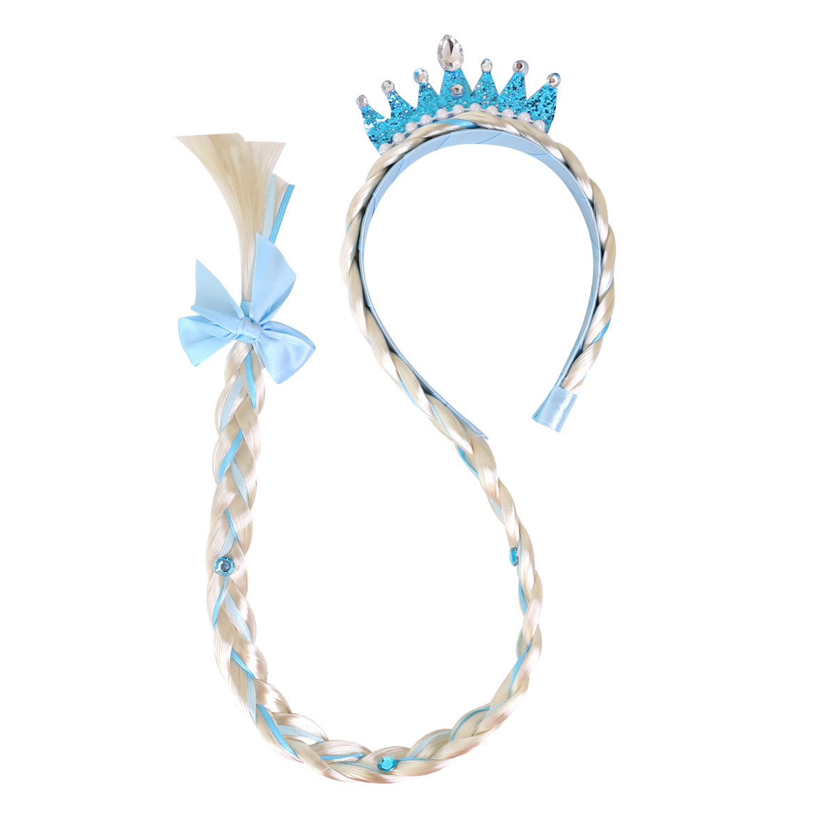 Rapunzel Frozen Princess Wig Braids and Crown Hair Accessories for Girls