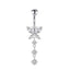 1 Piece Heart & Butterfly Zircon Inlay Stainless Steel Belly Ring Set