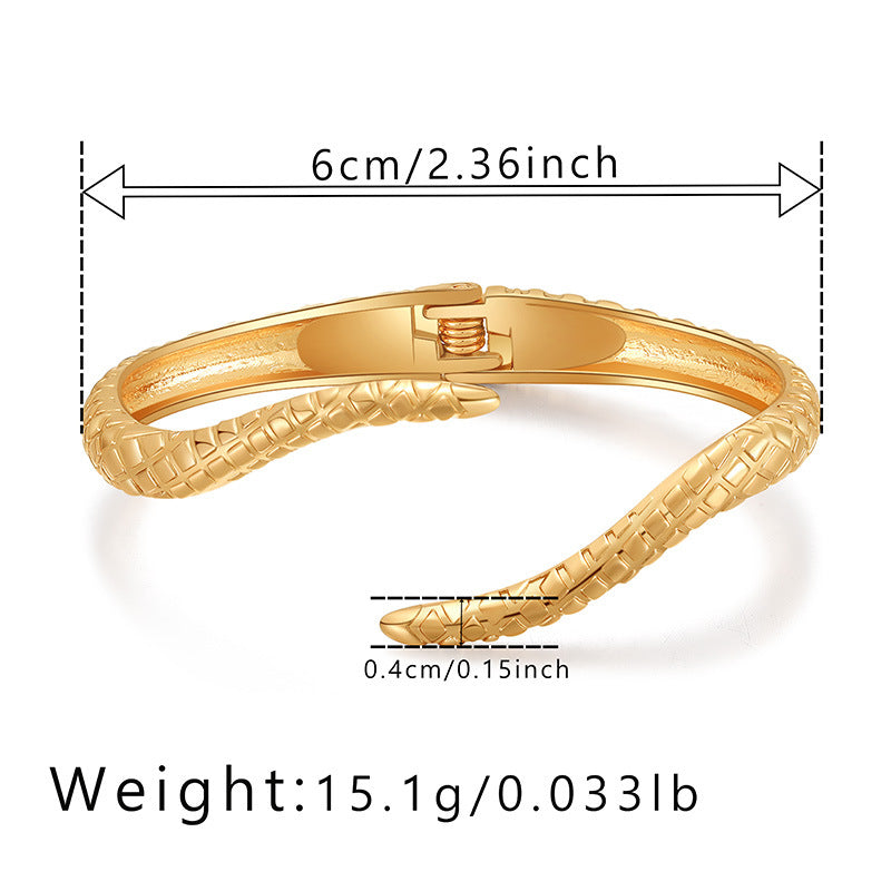 Wholesale Jewelry Simple Style Commute Snake Alloy Rhinestones Plating Inlay Bangle