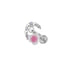 Heart Shaped Lip Rings with Bow Knot and Pearl Pendant - Stainless Steel and Gold Plated