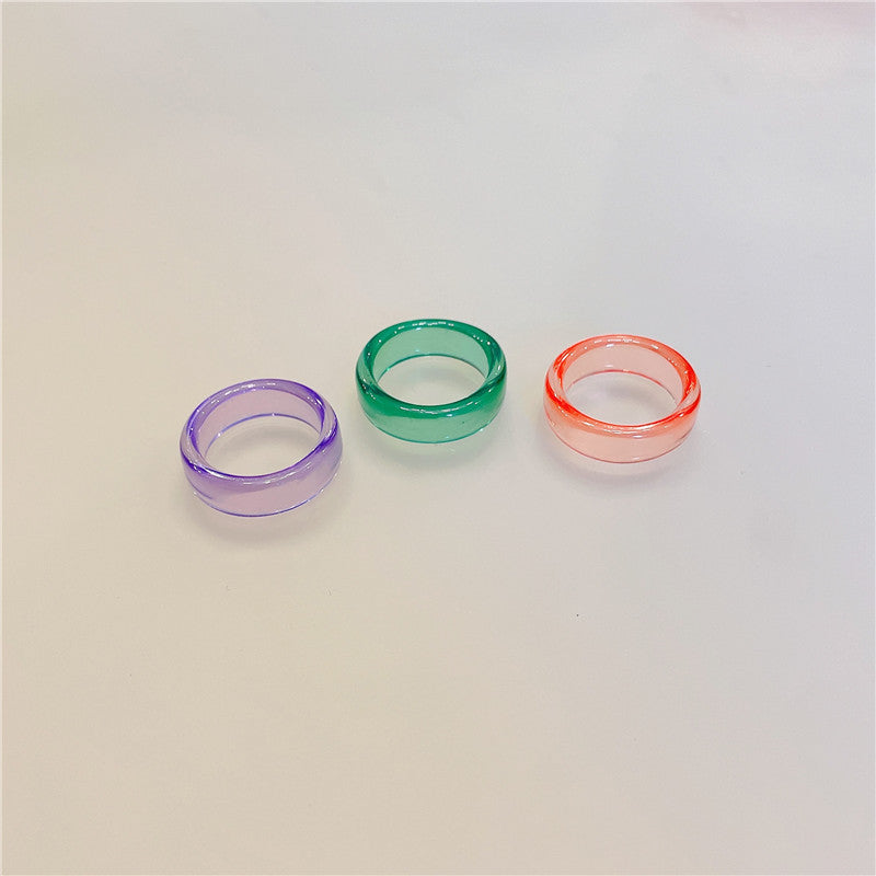 Geometric Acrylic Resin Multicolor Women's Rings