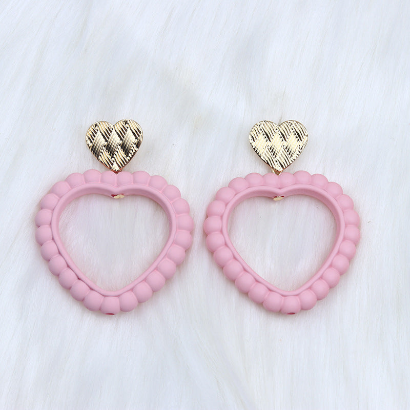 Simple Heart Shape Acrylic Drop Earrings