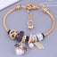 European American Fashion Bee Pendant Crystal Pearl Bracelet