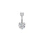 Heart Shape Zircon Inlay 316 Stainless Steel Belly Ring