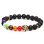 Fashion Multicolor Lava Stone & White Agate Beaded Bracelets