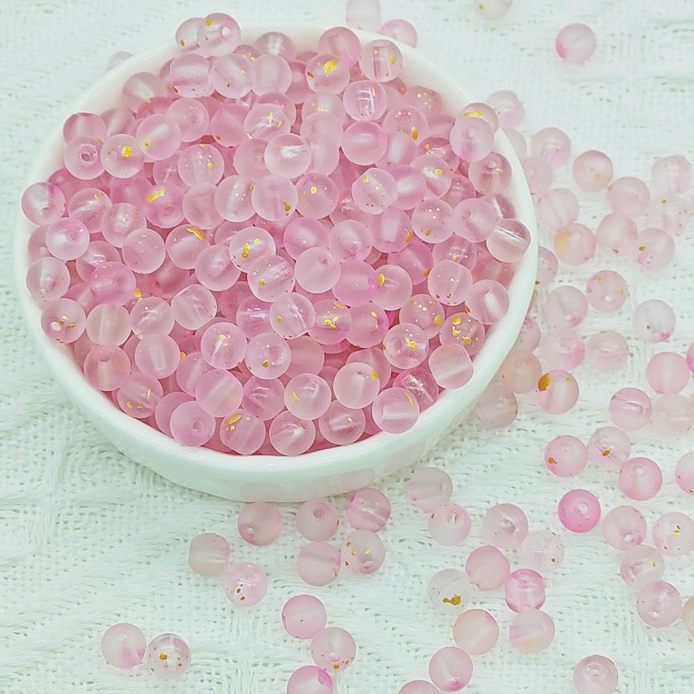 50 PCS 6mm Premium Transparent Frosted Glass Round Beads for DIY Jewelry Making