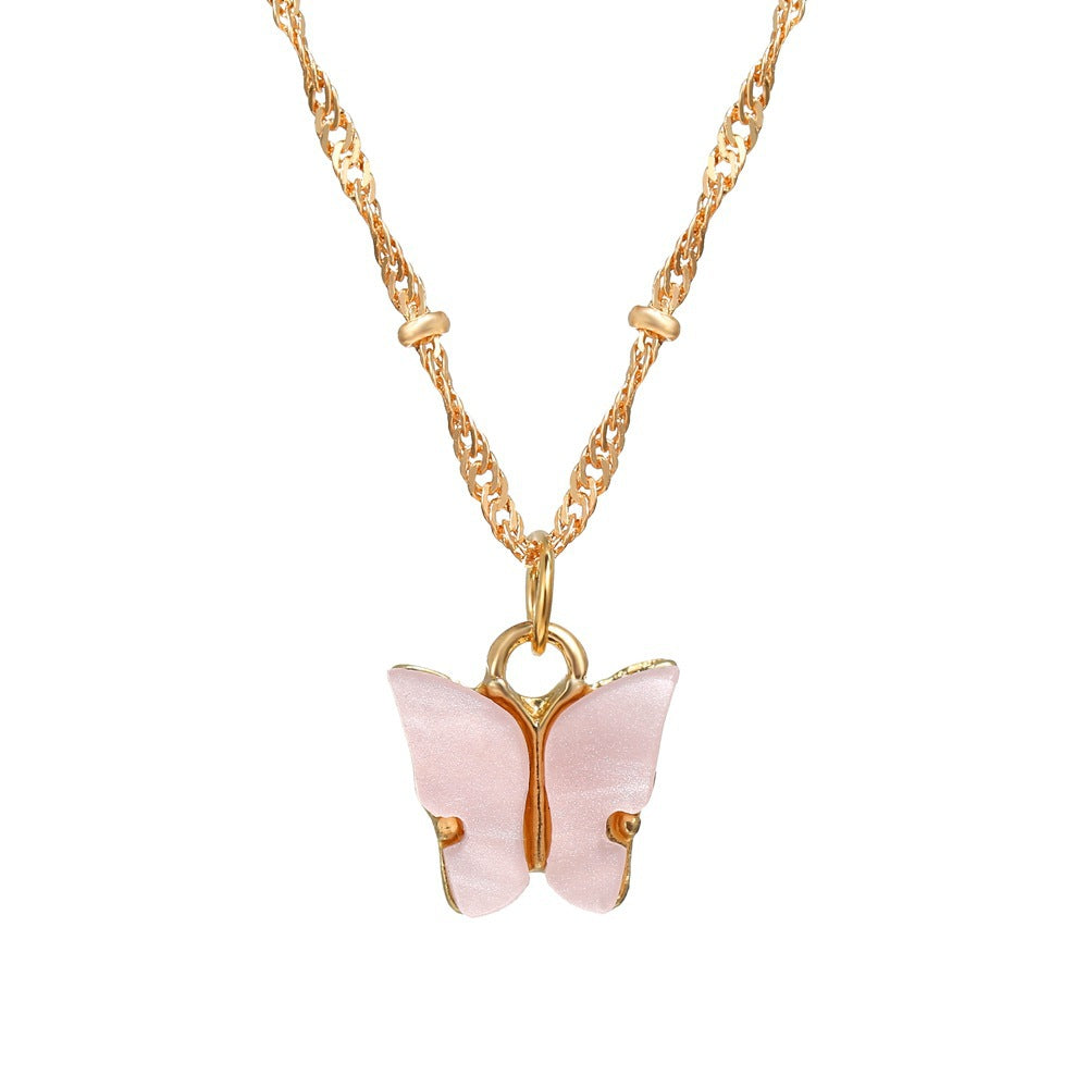 Fashion Butterfly Pendant Alloy Necklace Wholesale