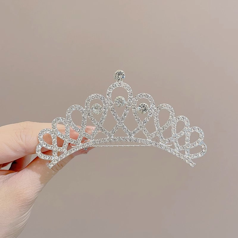 Children's Geometric Pearl Alloy Crown Hair Comb