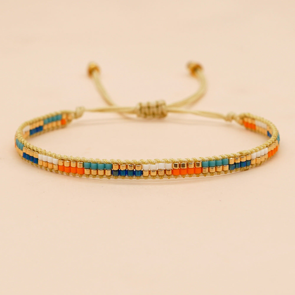 Geometric Glass Rope & Miyuki Beaded Hand-Woven Women's Bracelet