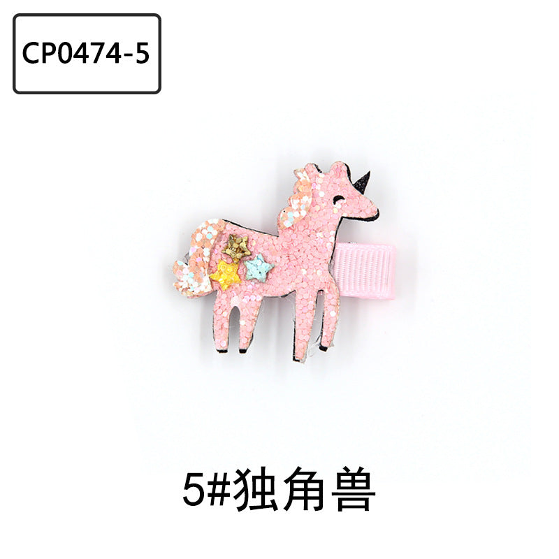 Rainbow Unicorn Cat Sequin Hair Clip for Kids