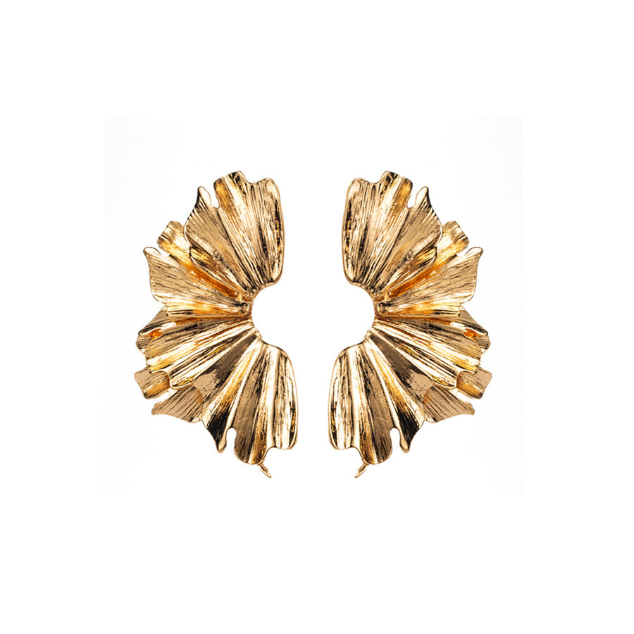 Retro Geometric Irregular Alloy Stud Earrings - Gold & Silver Plated Fashion Design