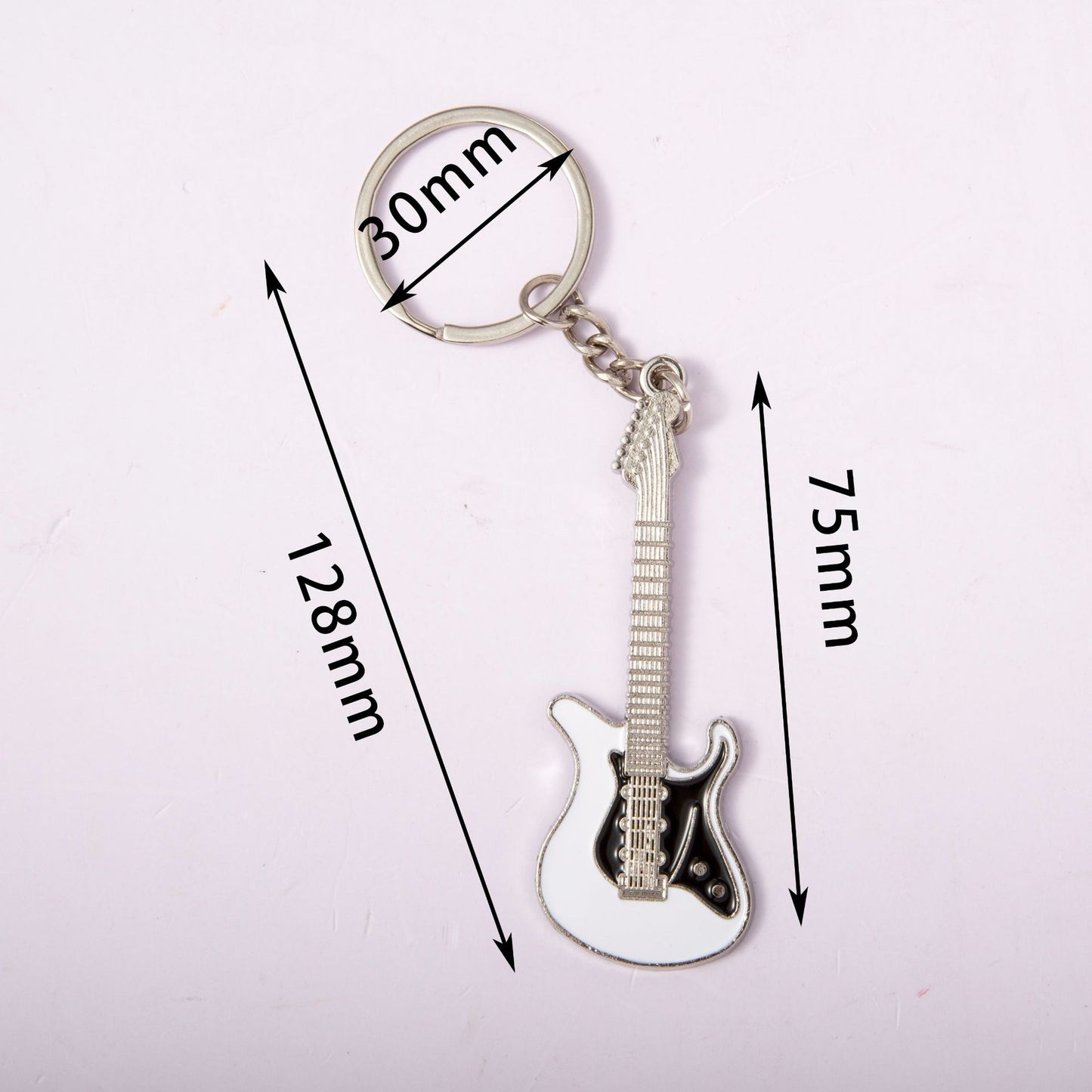 Cute Guitar Zinc Alloy Keychain with Custom Engraving