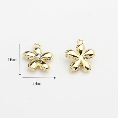 10 PCS Alloy Leaf Flower Pendant for DIY Jewelry Earrings