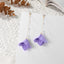 Simple Style Leaf Acrylic and Pearl Flower Drop Earrings for Women