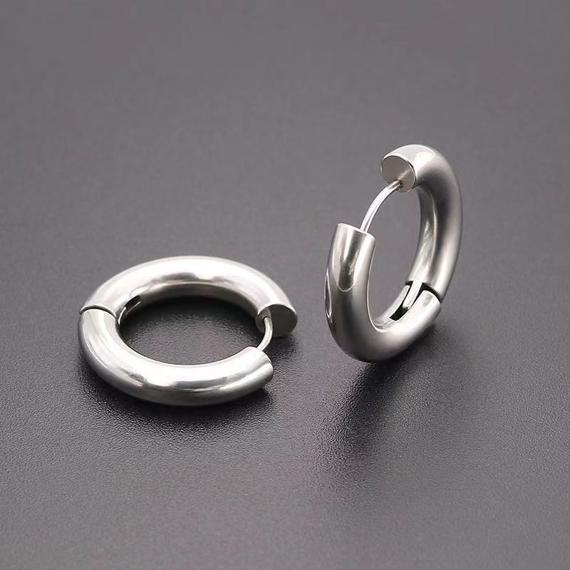 1 Pair Simple Style Solid Color Plating 201 Stainless Steel 18K Gold Plated Earrings