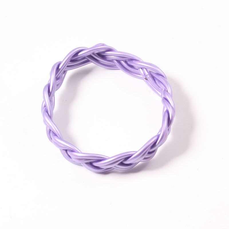 Women's Streetwear Solid Color Silicone Braided Wristband Bracelet