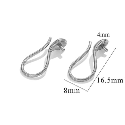 10 PCS 304 Stainless Steel Geometric Pearl Hook Earring Findings for DIY Jewelry