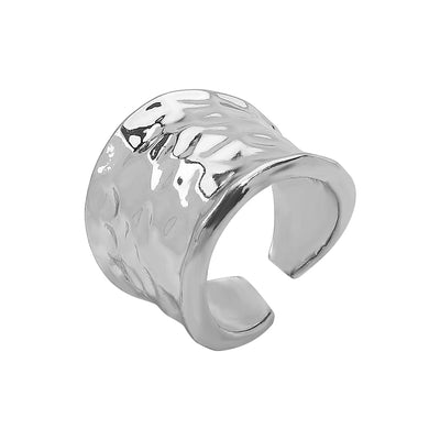 Elegant Retro Alloy Women's Wide Band Irregular Open Ring