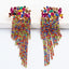 Exaggerated Geometric Flower Tassel Bohemian Earrings Wholesale Jewelry