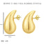 1 Pair Retro French Style C Shape U Shape Water Droplets Plating Stainless Steel 18K Gold Plated Earrings