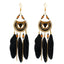 Ethnic Triangle Feather Tassel Earrings for Women - Bohemian Style Long Dangle Jewelry