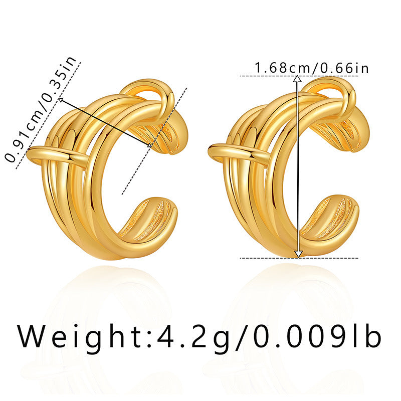 Elegant Butterfly Zircon 18k Gold Plated Copper Ear Cuffs