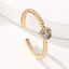 Simple Heart Shape Zircon Open Ring in 18k Gold Plated Copper